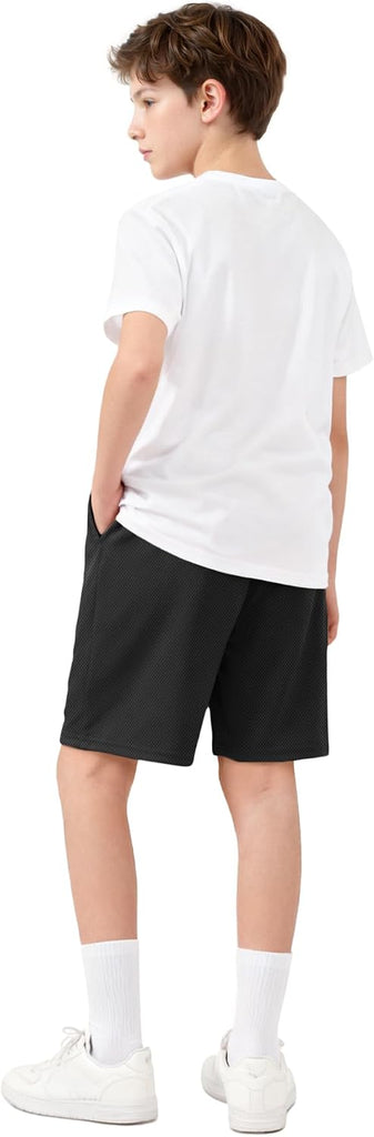 Boys Athletic Shorts Kids Mesh Basketball Soccer Short with Pockets