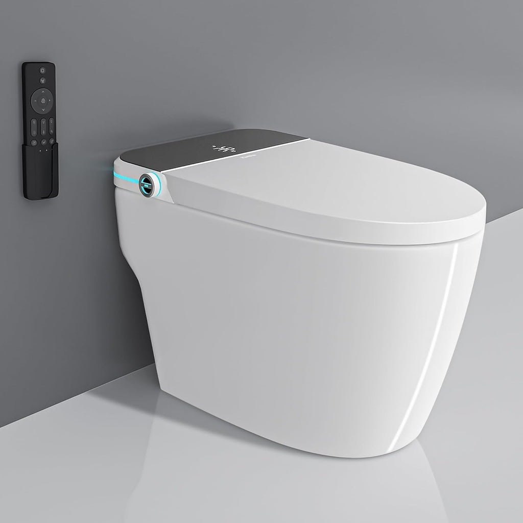 Auto Open/Close Lid Smart Toilet Bidet with Built-in Tank, Auto Flush & Wash, Elongated Heated Seat