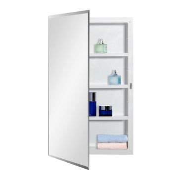 Plastic Medicine Mirror Cabinet 16 x 26 inch, Surface and Recessed Mount