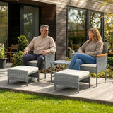 5-Piece Wicker Outdoor Patio Furniture Set - Bistro | Gray for Patio, Garden & Porch