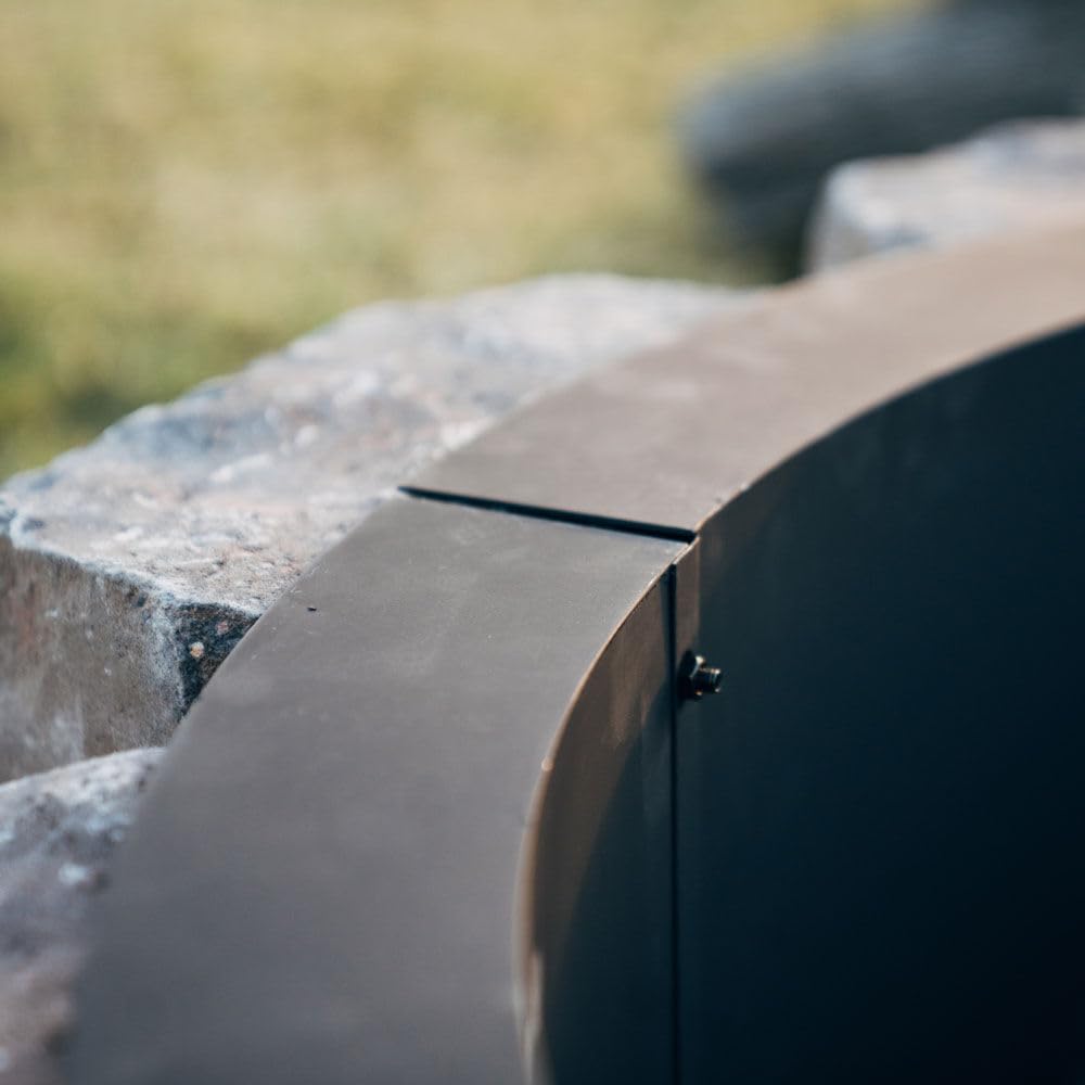Ash & Ember 46" Outside Dia Steel Fire Pit Liner x 41" Inside - 4 Panel Liner 1.5mm Thick Steel, DIY Above or