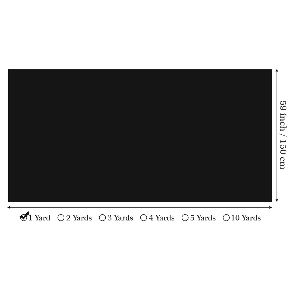 Canvas Fabric by the Yard - 200g/m2, 59 Inch Wide, 1 Yard, Black