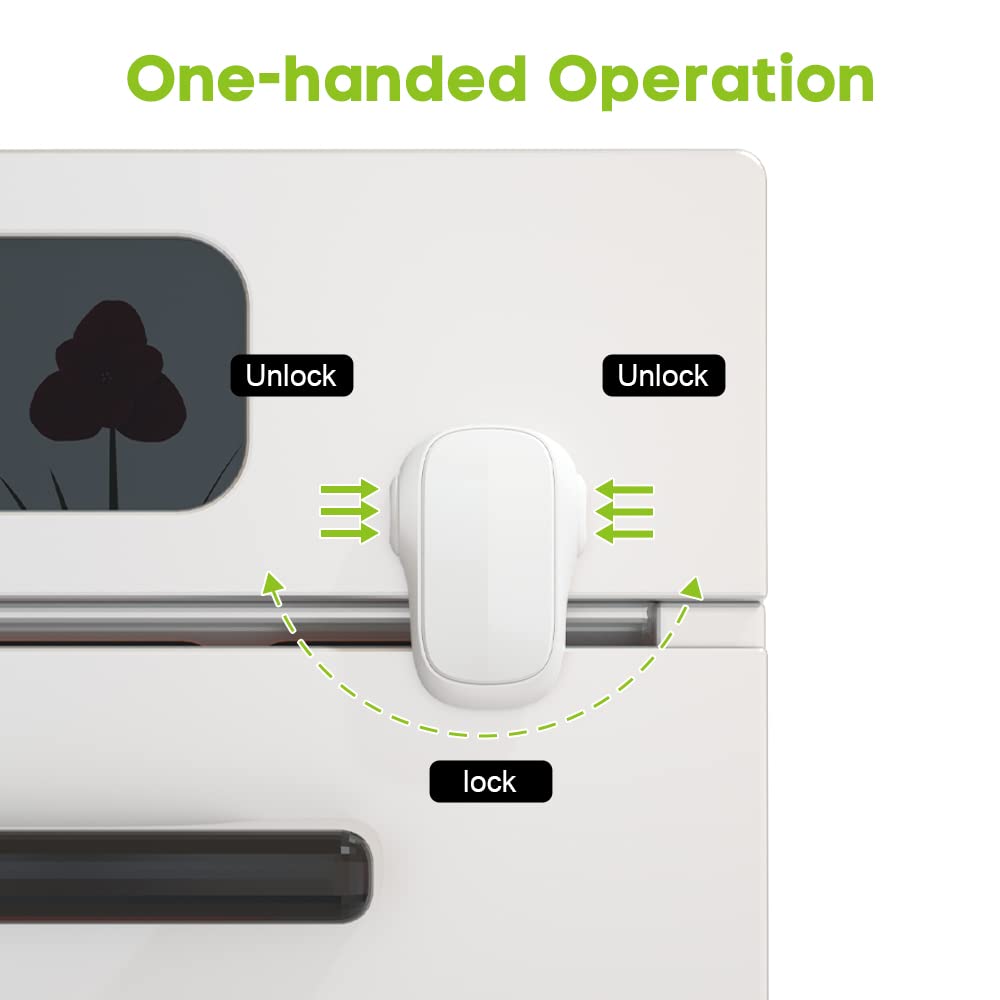1 Pcs Baby Safety Oven Door Lock, Double Button Oven Lock Safety (White)