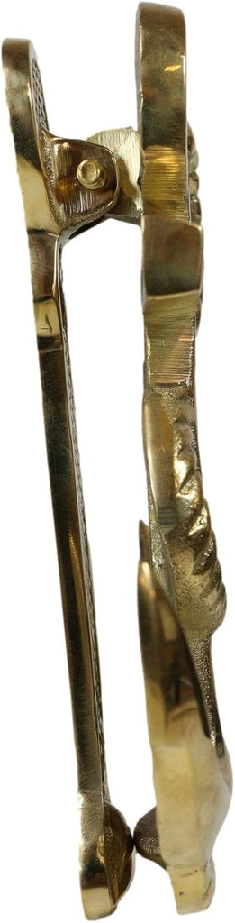 Brass Metal Golden Marine Nautical Sailor Ship Anchor Door Knocker Sculpture with Built in Striking Plate 5.5" H Navy