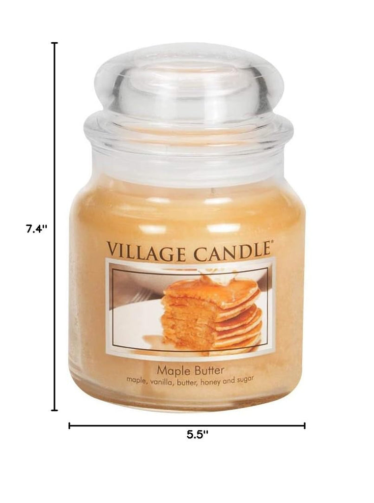 Maple Butter 16 oz Glass Jar Scented Candle, Notes of Maple, Vanilla, Butter, Honey, Sugar, Featuring Dual Wick