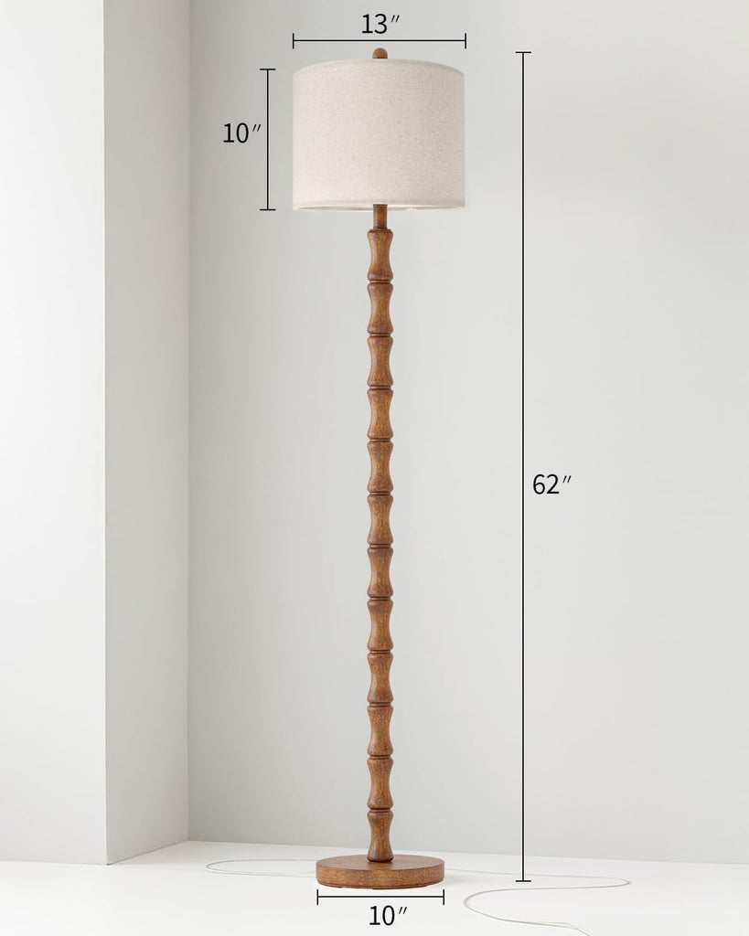 62" Rustic Floor Lamp, Retro Farmhouse Floor Lamp Rotary Switch, Resin Standing Lamp, Corner, Dining Room, Bedroom