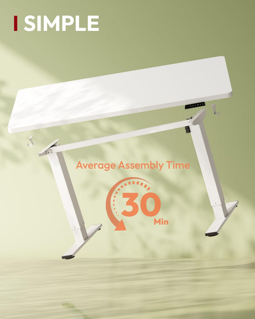 One-Piece 40 x 24'' Electric Height Adjustable Standing Desk
