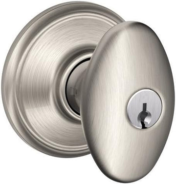 Sienna Keyed Entry Door Knob, Interior/Exterior, Satin Nickel