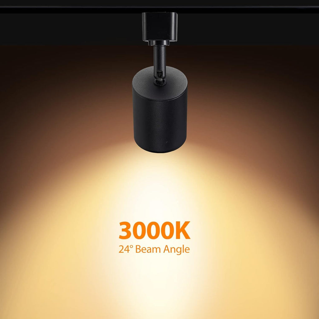 L Type LED Track Lighting Heads Dimmable 10W 3000K, 8 Pack, Black