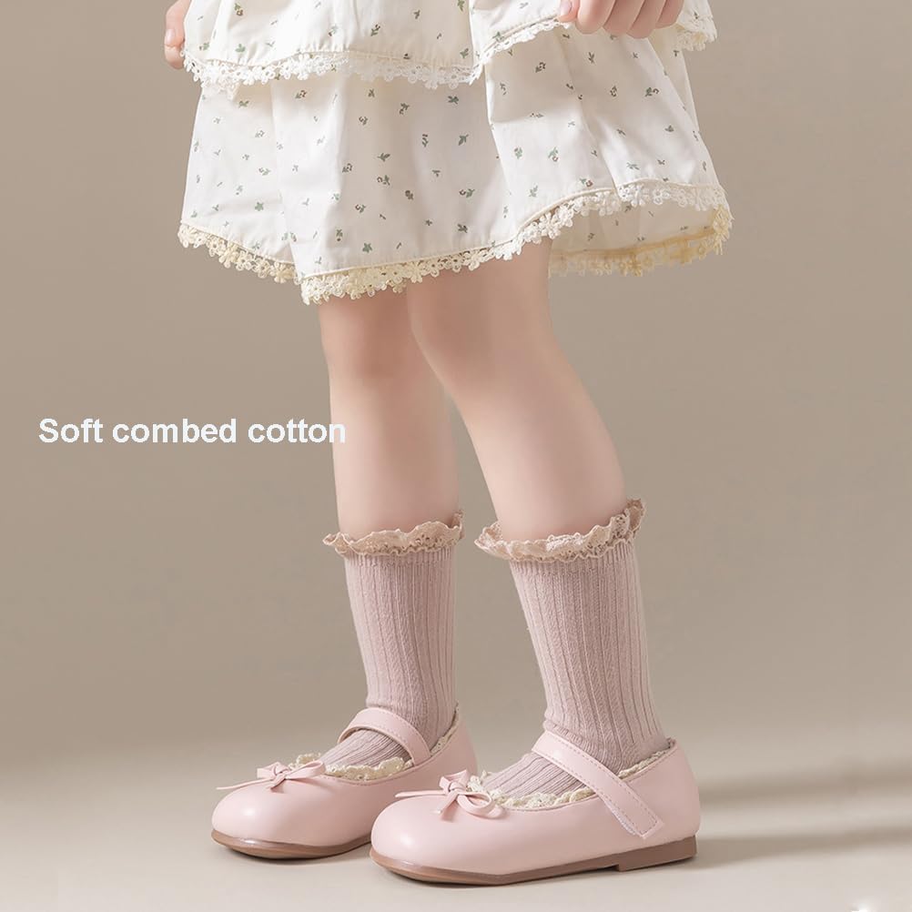 Girls Vintage Ruffle Dress Socks Toddler Girl Boot Socks