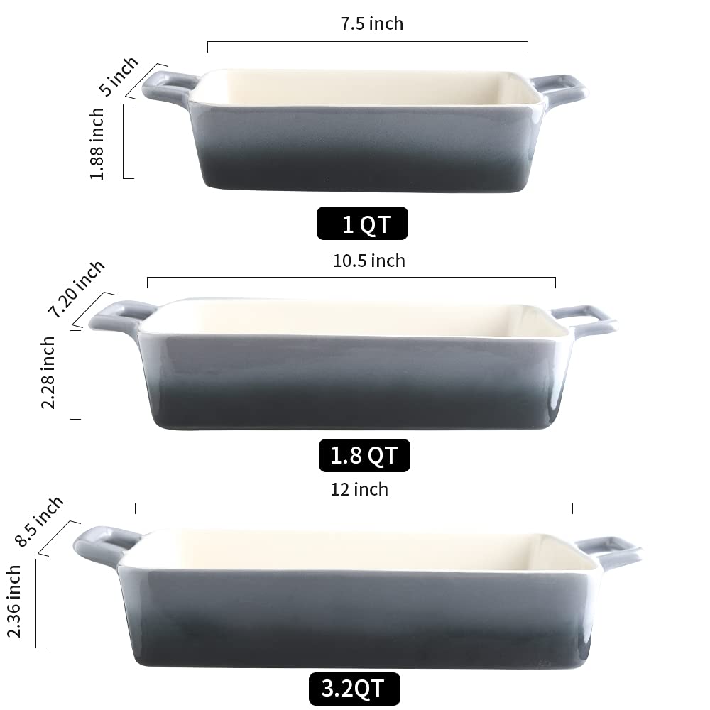 Bakeware Set, Ceramic Baking Dish, Rectangular Baking Pans for Cooking, Cake Dinner, Kitchen, Banquet and Daily Use
