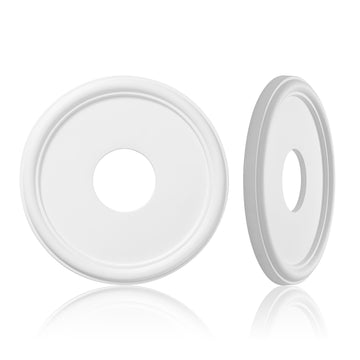White Molded PU Ceiling Medallion, 13 inch OD x 4 inch ID x 1 inch P
