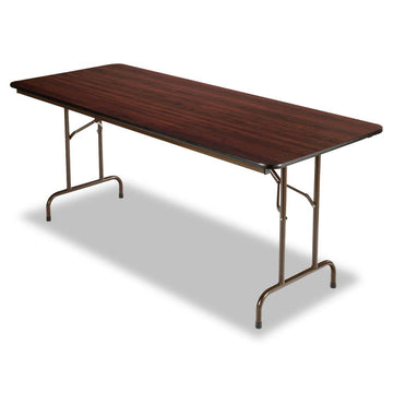Wood Folding Table, Rectangular, 72" W x 30" D x 29" H, Mahogany