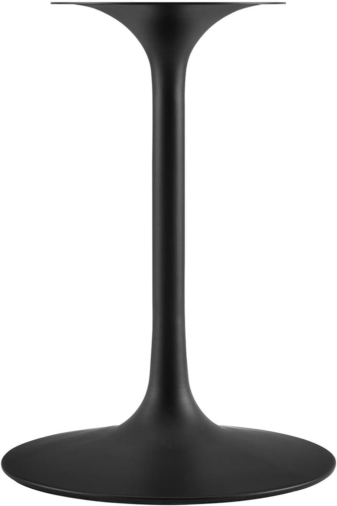 Inspired Tulip Style Oval Pedestal Dining Table — Black Base / White Top, 48″ Oval