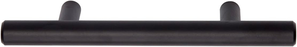 Euro Bar Cabinet Handles, Drawer Pulls, 5.38-inch Length, 3-inch Hole Center, 1/2-inch Diameter, Matte Black, 10-Pack