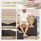 7-Piece Rattan Outdoor Patio Furniture Set - Conversation for Patio, Garden & Porch