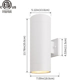 14" Modern Outdoor Porch Light Patio Light in 2 Lights with Aluminum Cylinder and Tempered Glass Cover Waterproof Wall Sconce 2 Pack (Matte White) A123-B0DNMZCN9K