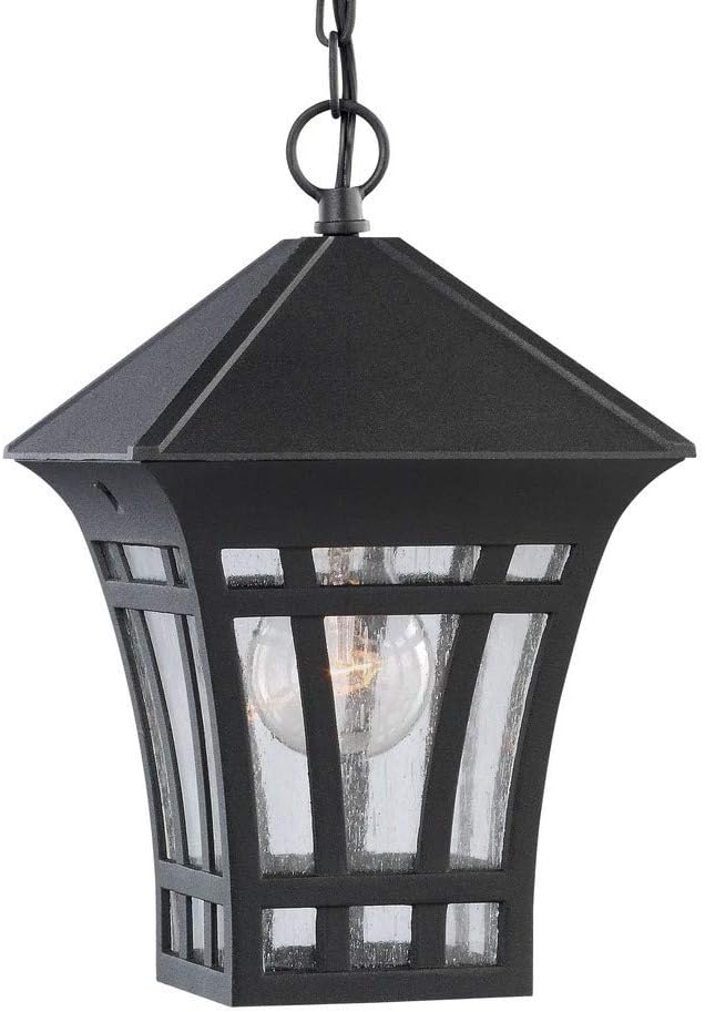 Herrington One - Light Outdoor Pendant Lantern Outside Fixture, Black, 1-Light, cETL Listed
