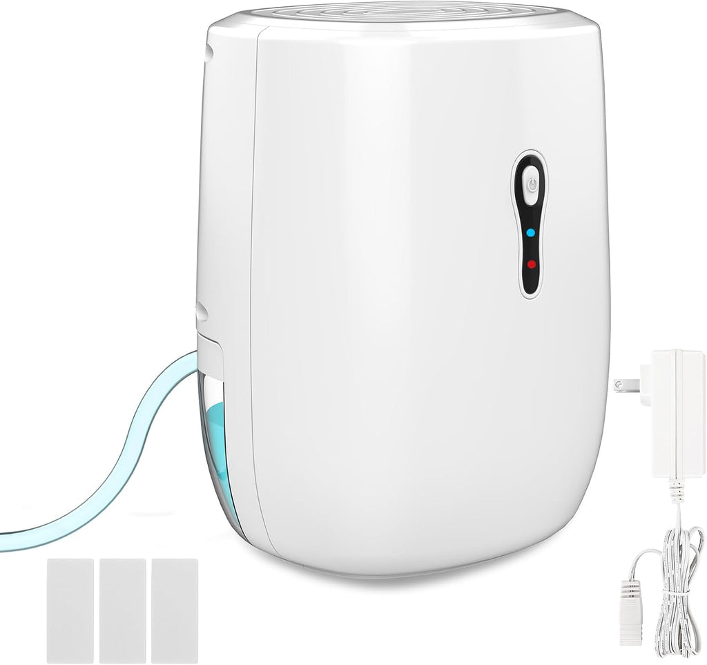 Dehumidifier with Drain Hose. Small Portable Dehumidifier. Auto