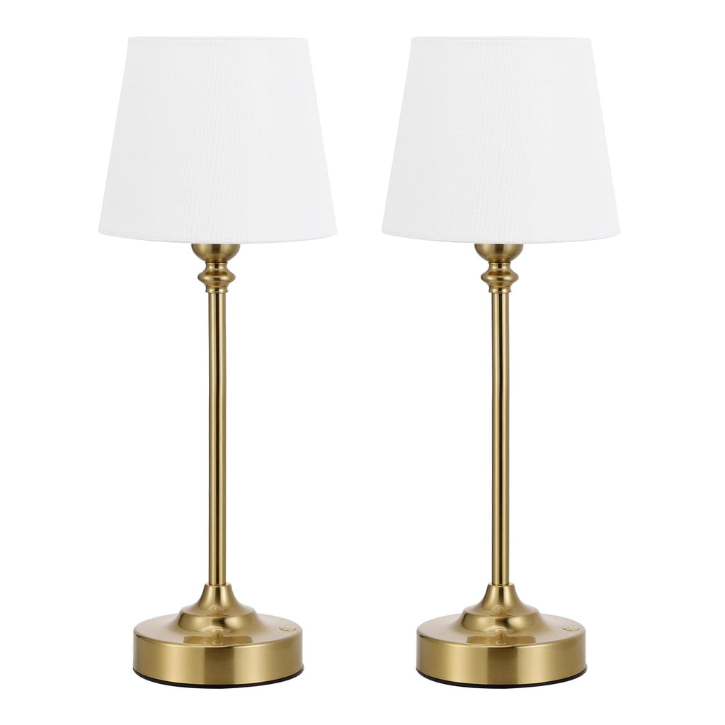 Cordless Table Lamps Rechargeable Set - 2 Pack Gold 4000mAH Battery Operated Lamps for Decor, 3000K Stepless Dimming