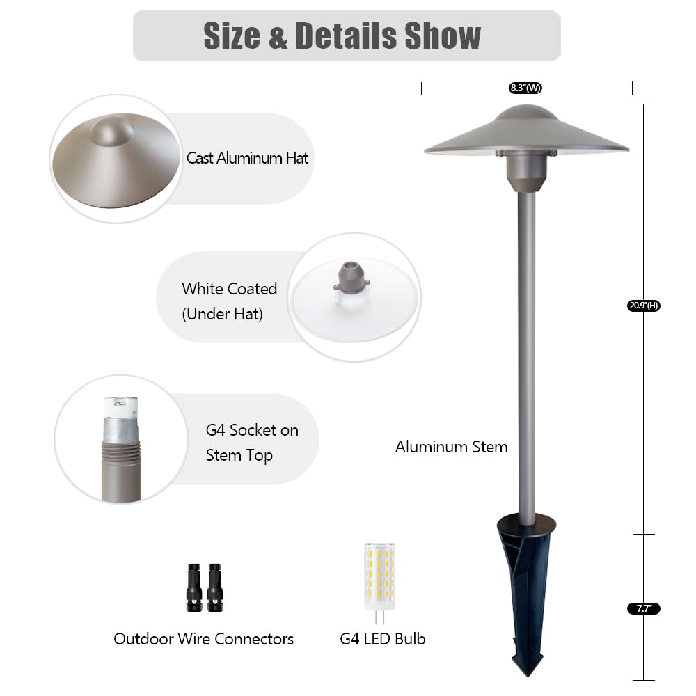 Low Voltage Path Lighting Cast Aluminum Construction Outdoor