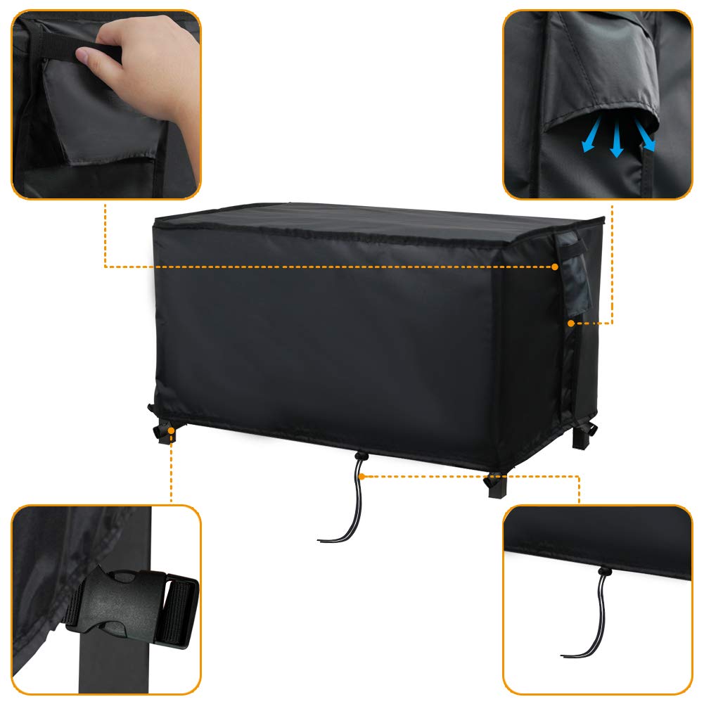 Rectangular Fire Pit Cover 44 x 32 Inch, Gas Fire Pit Table Covers 40-44 Inch Patio Firepit Cover Waterproof Outdoor