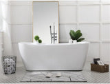 Indoor Modern 67 inch Soaking Bathtub in Glossy white - 67x30.7x25.5