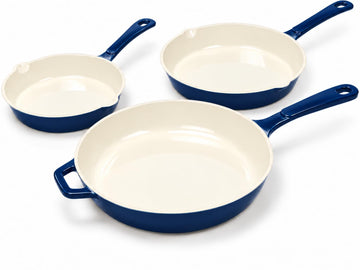 Nonstick Enameled Cast Iron Cookware, 3-Enameled Cast Iron Skillet