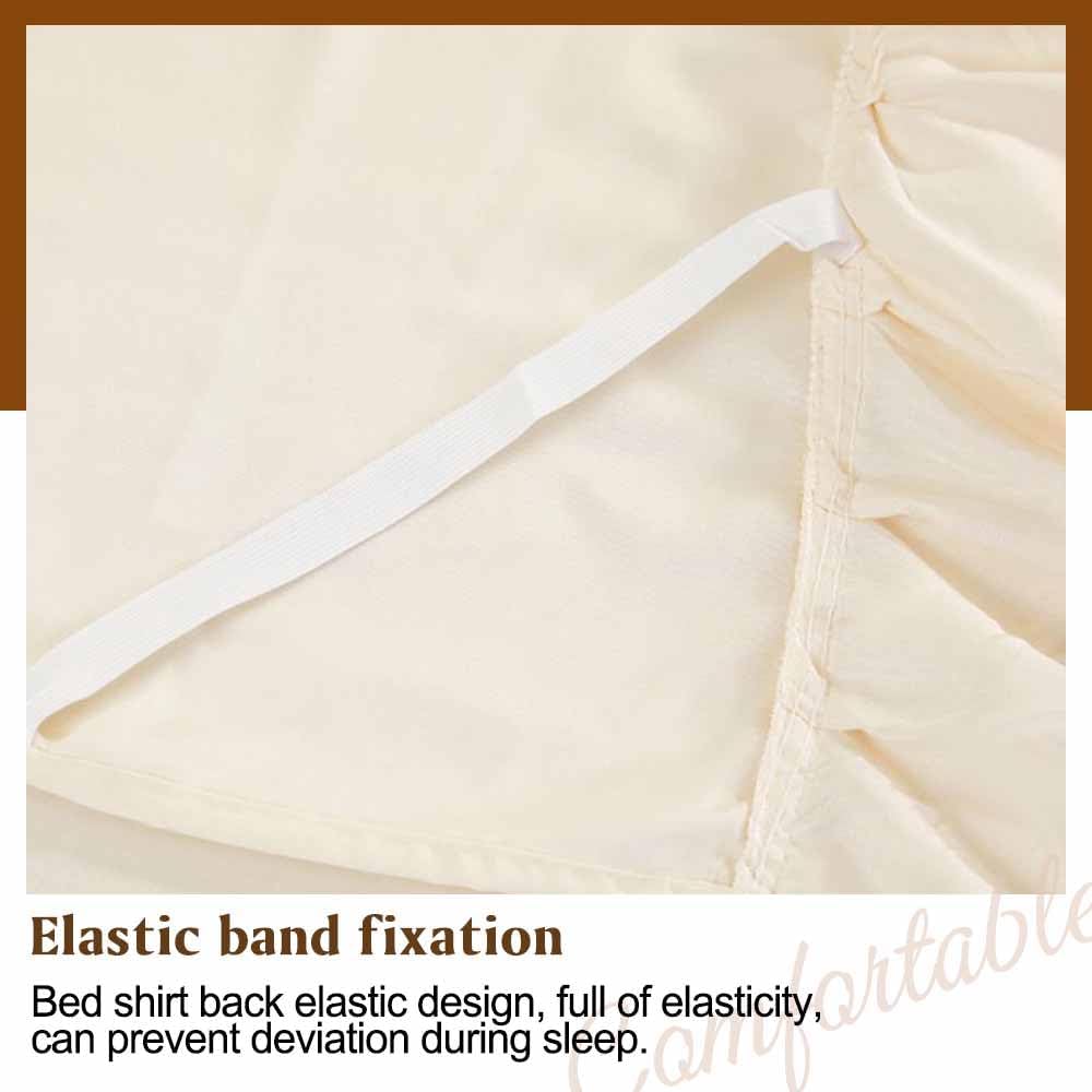 Lace Bed Sheet for Queen/King Bed - 17in. Drop, Easy Fit Ruffle Bedskirt Wrap Around Bed Skirt, Anti Wrinkle & Fade