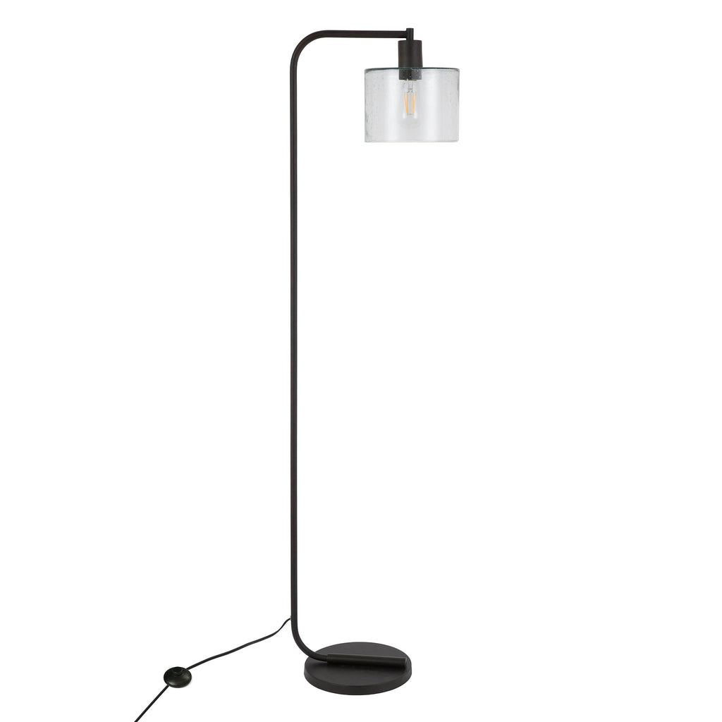 57" Industrial 1-Light Floor Lamp, Black