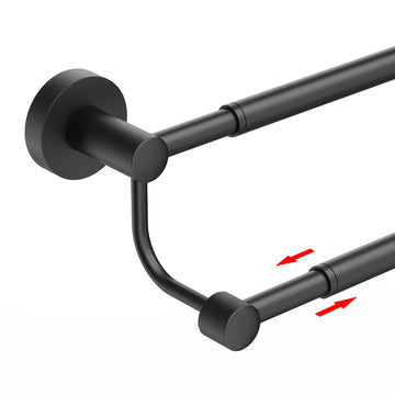 Double Towel Bar Towel Rack Bath Wall Mounted Matte Black