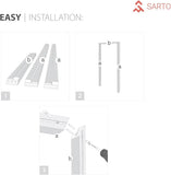 Quadro 4088 Interior Doors 72 x 80 in, Black Matte Frosted Glass Solid French Double Door, Solid MDF