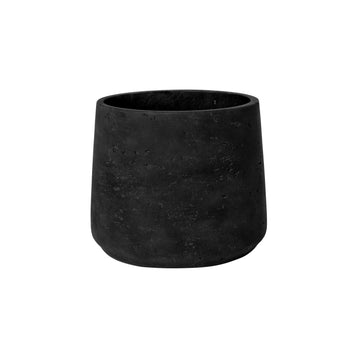 Black Washed Fiberstone Planter Indoor and Outdoor Flower Pot 8" H x 9" W