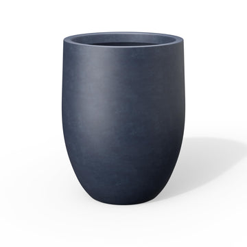 Charcoal Concrete Planter 21.7" Tall All-Weather Round Large Pot