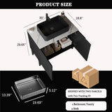 30" Modern Bathroom Vanity with Sink - Freestanding Cabinet with 2 Soft-Close Doors