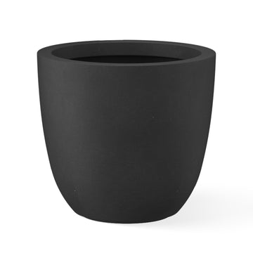 Large Round Bowl Black Concrete Planter 18" Dia, Outdoor