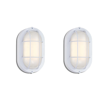 2 Pack LED Bulkhead Light, Outdoor LED Wall Light, Dimmable, 6W Replace 60W, 450 Lumen 3000K Daylight White 80CRI