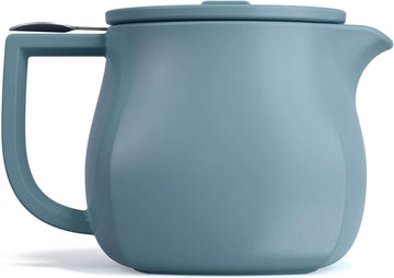 Ceramic Teapot with Infuser, Stone Blue, 24 oz | Light Blue Ceramic Teapot & Lid - Stainless Steel Loose Leaf Tea