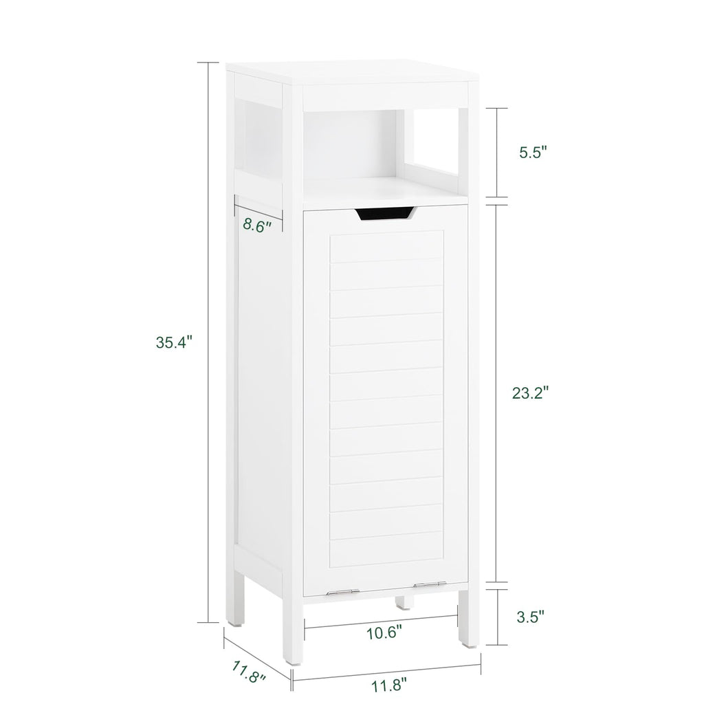 Tilt Out Laundry Hamper Cabinet, 35.4 x 11.8 x 11.8 in, White
