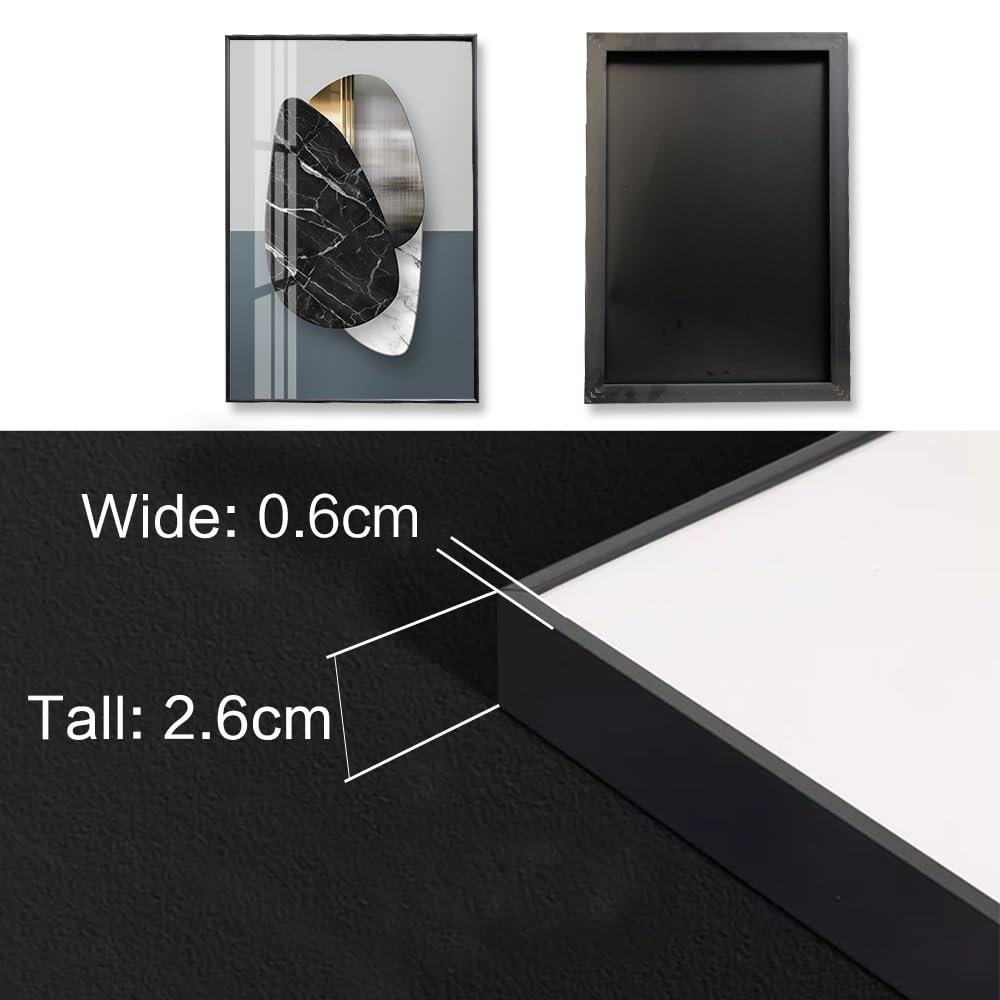 3Pcs Abstract Marble Geometric Crystal Surface Framed Canvas Wall Art