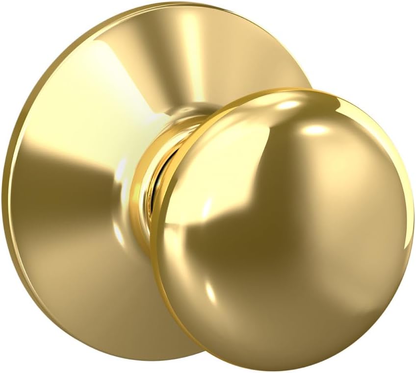 Plymouth Hall/Closet Passage Door Knob, Bright Brass