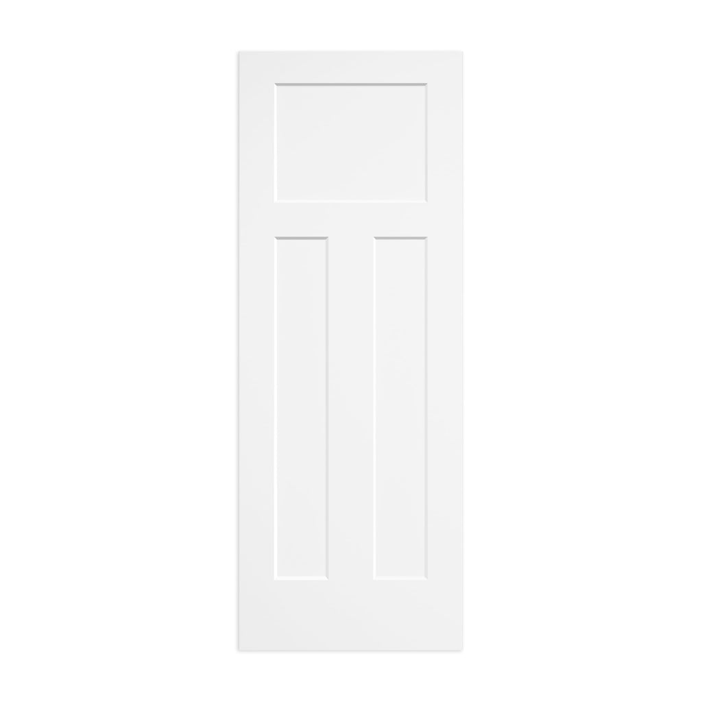 30x80 in T Shaped 3-Panel Smooth White Primed Interior Door Slab