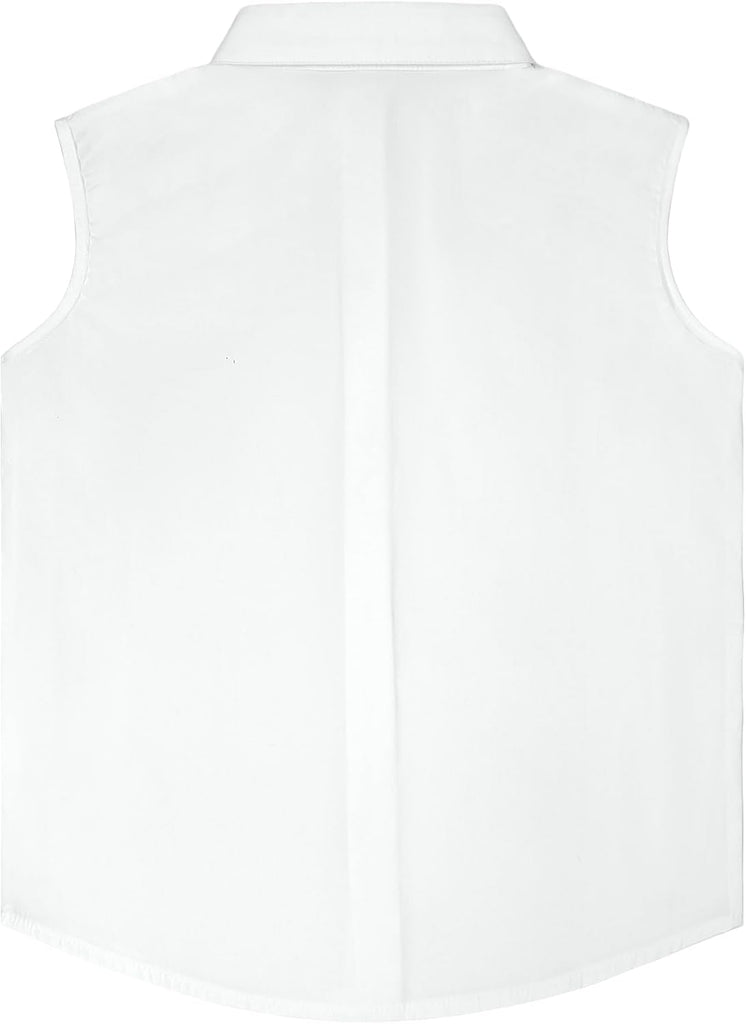 Girls White Long Sleeve Button Down Shirt Ruffled Turn Down Collar School Unifrom Blouse Top
