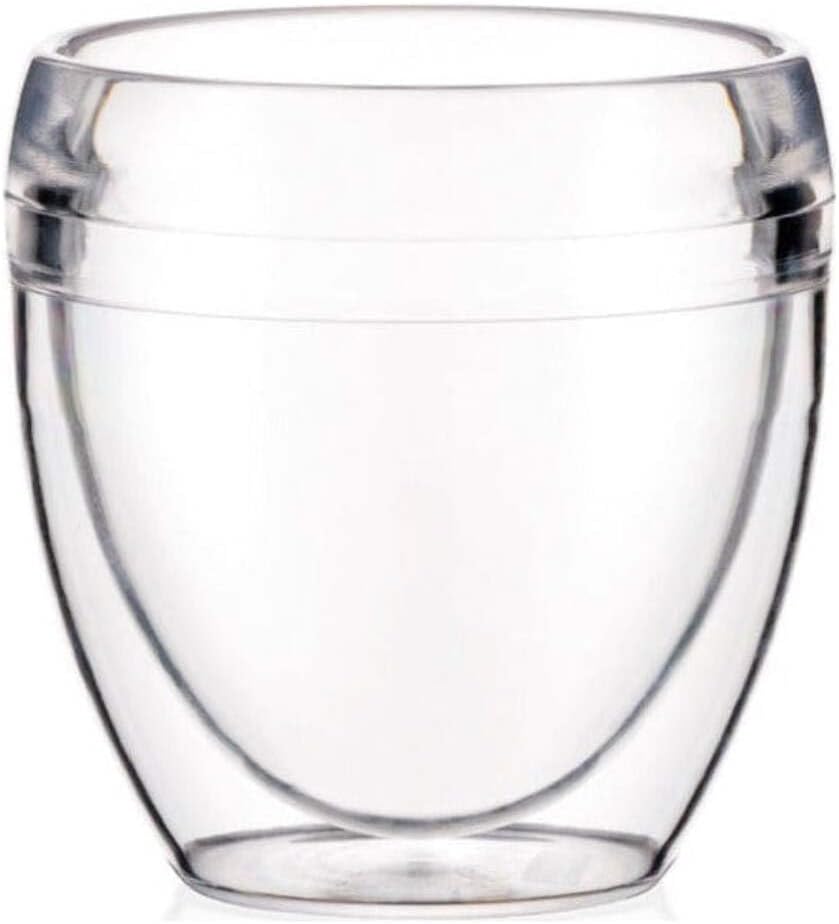 8oz Pavina Outdoor Double-Wall Plastic Tumbler, BPA-Free, Set of 6, Clear