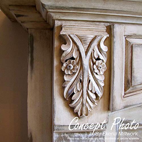 Acanthus Square Rosette, 4 1/4" W x 4 1/4" H x 5/8" P, Cherry