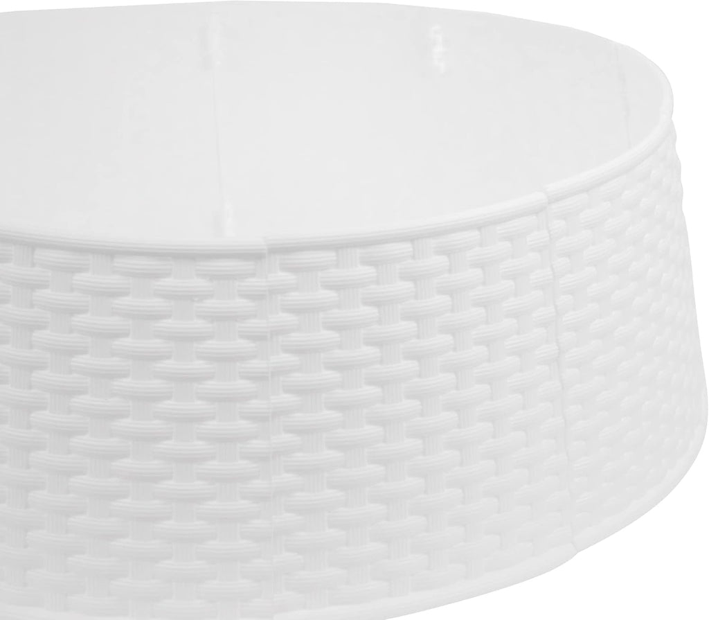 21" White Rattan Pattern Medium Christmas Tree Collar
