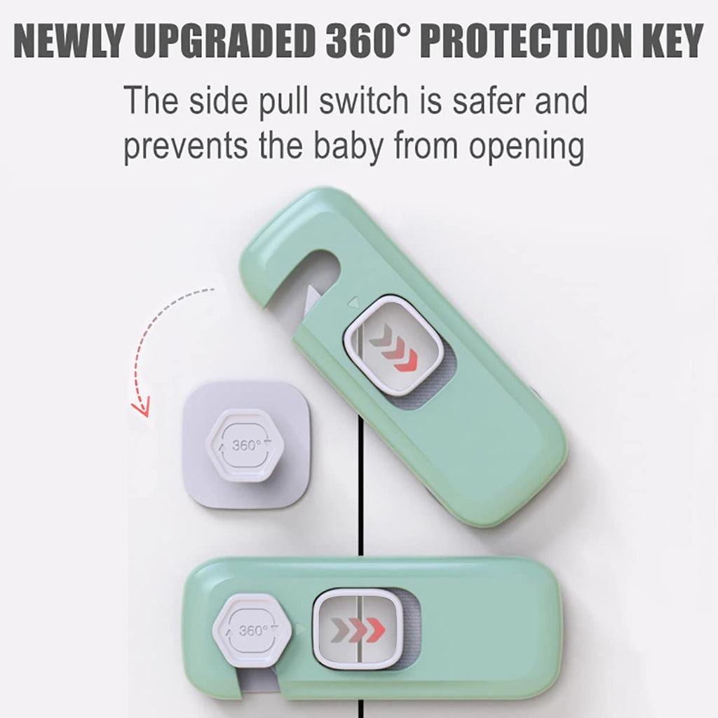5 Pack Child Proof Refrigerator Lock, Fridge Locks for Kids with Sticky Adhesive Pads, Child Safety Locks for Doors