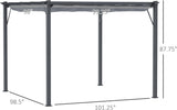 10' x 10' Aluminum Patio Pergola with Retractable Pergola Canopy, Backyard Shade Shelter for Porch, Outdoor Party
