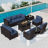 11-Piece Outdoor Patio Furniture Set - Swivel for Patio, Garden & Porch