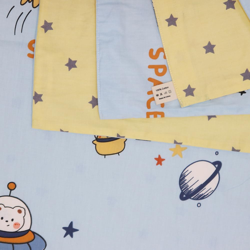 3Pcs Cotton Crib Bedding Set Duvet Cover Fitted Sheet Pillowcase